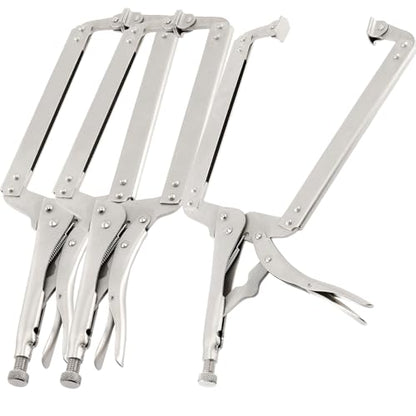 JOIKIT 3PCS 18 Inch C-Clamp Locking Pliers, Welding Pliers Set, Large Face C Clamp with Swivel Pads, Vise Grip C-Clamp for Woodworking Carpentry, Welding, Electrical Equipment - size: 18 Inch 3 PCS