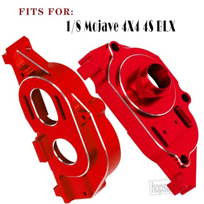 Center Gearbox Transmission Case Upgrades Part for 1/8 Mojave 4X4 4S BLX,Aluminum Gearbox Differential Housings Hops Up,Red - color: Red