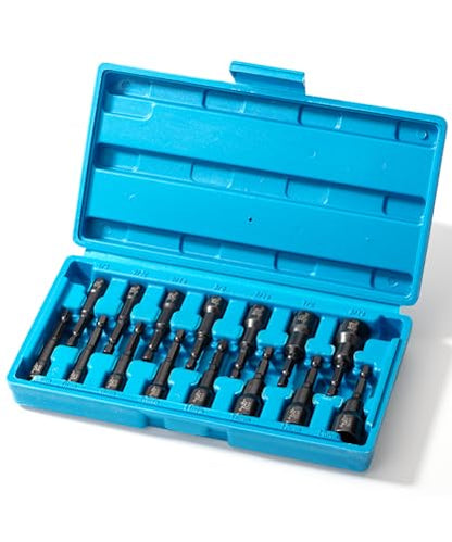 Bates- Magnetic Nut Driver Set for Impact Drill, 15 pcs, 1/4" Hex Shank, Metric and SAE Nut Driver, Impact Nut Driver Set, Metric Nut Driver Set Magnetic Bit Set, Nut Driver Bit Set, Nut Drivers Set