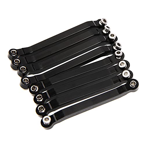 Metal Chassis Pull Rods Link Suspension Tie Rod Upgrade Parts Compatible with MN Model D90 D91 D96 D99 D99S MN90 MN99S 1/12 RC Car (Black) - color: Black
