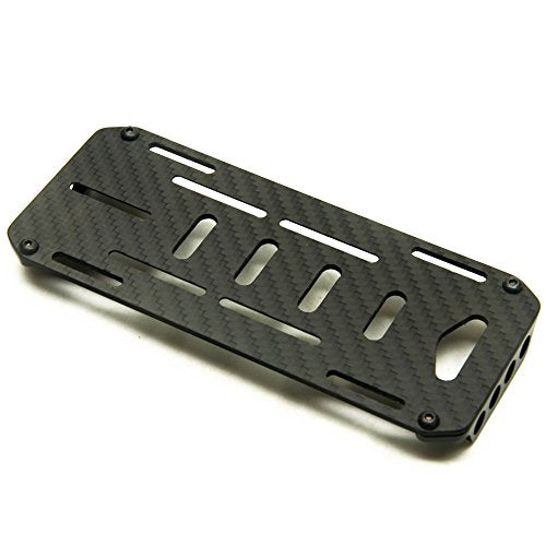 RC Battery Mount Plate, Carbon Fiber Battery Tray Protection Plate Black Battery Mounting Plate for Axial SCX10 CC01 F350 D90 1/10 RC Crawler Car Upgrades Accessories (Black) - color: Black