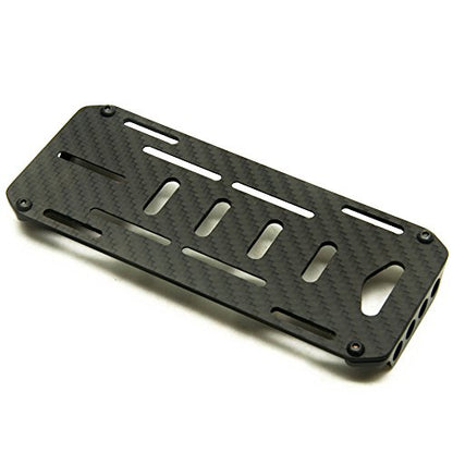 RC Battery Mount Plate, Carbon Fiber Battery Tray Protection Plate Black Battery Mounting Plate for Axial SCX10 CC01 F350 D90 1/10 RC Crawler Car Upgrades Accessories (Black) - color: Black