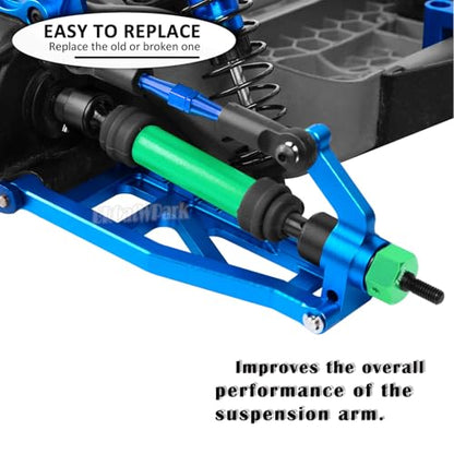 Drive Shaft Axles Upgrades Part for 1/10 Slash 4X4 VXL/Rustler 4X4 VXL/Stampede 4WD VXL,RC Steel #45 Front & Rear 4Pcs Driveshafts CVD w/Hex Hops Up,Green - color: Green - (Axles)