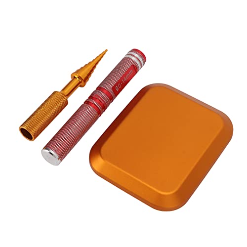 RC Repair Tools Kit, Punch Cross Wrench Body Reamer Set for Remote Control Model Upgrade Maintenance, Aluminum Alloy Stainless Steel RC Car Part with Magnetic Screw Tray, Universal (Gold) - color: Gold