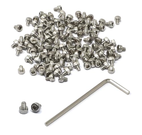 iexcell 100 Pcs M2.5 x 3mm Thread Pitch 0.45 mm Stainless Steel 304 Hex Socket Head Cap Screws Bolts Kit - size: M2.5 x 3mm