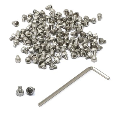 iexcell 100 Pcs M2.5 x 3mm Thread Pitch 0.45 mm Stainless Steel 304 Hex Socket Head Cap Screws Bolts Kit - size: M2.5 x 3mm