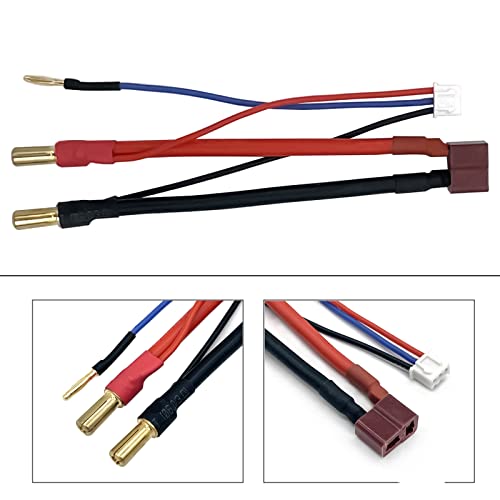 2pcs 5mm Bullet Banana to Female T-Plug LiPo Battery Lead Wire & JST-XH Balance for 2S 7.4V LiPo Batteries Red