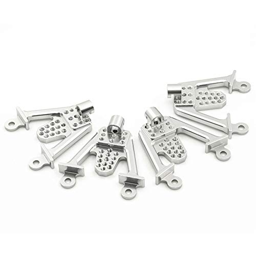 4PCS Aluminum Front & Rear Shock Tower Hoops, Silver | Bracket Mount, Upgrade Parts, For Axial SCX10 1/10 Scale, Crawlers Truck Car - color: Silver
