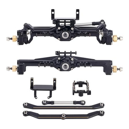 AMK TRX4M Portal Axles Extended 20mm, 109.6g CNC Aluminum TRX4M Front & Rear Axle Set with Two Servo Mounts for 1/18 RC CrawlerCar TRX4M Axle Upgrade Parts