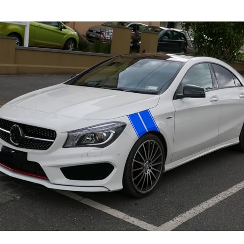 x xotic tech Fender Stripes Hash Marks KK Vinyl Decal Universal for Car Truck Sticker Racing Stripe 11"x23" (Blue) - color: Blue