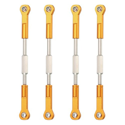 MECCANIXITY 4 Pcs Steering Servo Turnbuckle Rod RC Aluminum Alloy Linkages for HSP 1/10 94123 On-Road RC Car (Gold Tone, 96mm) - color: Gold Tone, size: 96mm