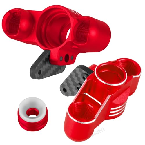 RC Upgrades Part Front Knuckles Steering Blocks&Rear Hub Stub Axle Carriers for 1/8 Kraton (Also for V4&V5)/Notorious/Outcast 6S 4WD BLX,Steering Hops Up,Replaces #AR330505#AR330404,Red - color: Red - (Upgrades)