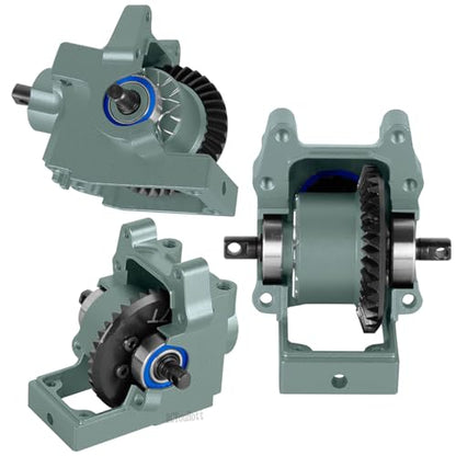 RC Aluminum Transmission Gearbox Case & 37T Diff Gear Upgrades Part for 1/10 Slash/Rustler/Stampede/Jato 4X4 4WD VXL/XO-1,Replace #6880#6881,Titanium - color: Titanium-(rc Upgrades Part）