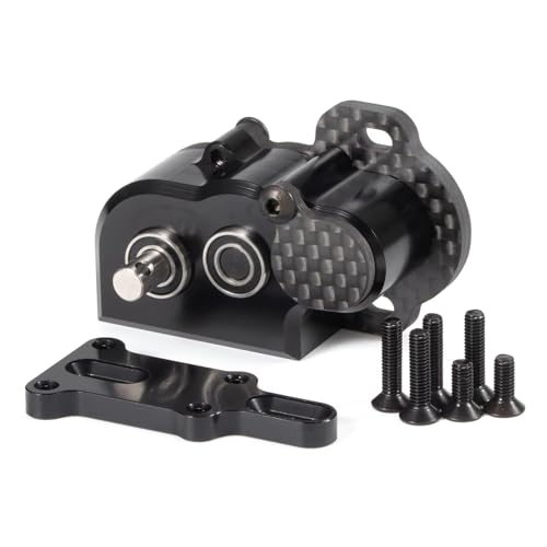 Ultralight Portal Transmission,48Pitch Tiny Gearbox,Machined Ultralight Portal Transmission Tiny Gearbox with Slipper Pad for Cheater Rigs Capra SCX10 III AR45 Axle (Black) - color: Black