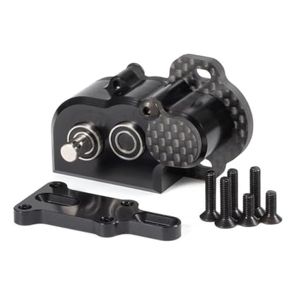 Ultralight Portal Transmission,48Pitch Tiny Gearbox,Machined Ultralight Portal Transmission Tiny Gearbox with Slipper Pad for Cheater Rigs Capra SCX10 III AR45 Axle (Black) - color: Black