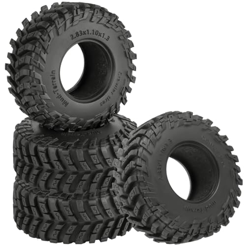 RC 1.3 Soft Silicone Rubber Wheel Tires for 1/18 TRX4M/Ascent-18/FMS 1/24 SCX24 RC Crawler,1.3" Soft Mud Terrain/Rock Crawling/Swamp Claw Mud Terrain/Road RC Tires 4Pcs,Style (E) - style: 4Pcs 1.3 Rubber Wheel - (E)