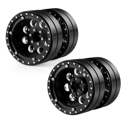 2PCS Aluminum 2.2" Dually RC Beadlock Wheels Rims for 1/10th AXIAL Wraith RR10 SCX10-II TRX4 TRX6 RC Crawler Trailer Car Upgrade Parts