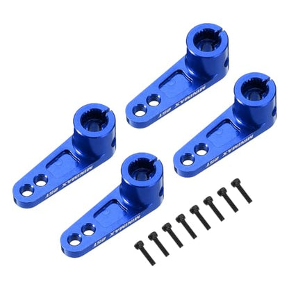 MECCANIXITY Aluminum Alloy 25T Steering Servo Arm Horn Dark Blue for 1/8 1/10 RC Car/Boat/Airplane Boat Accessories 4 Pcs - color: Dark Blue