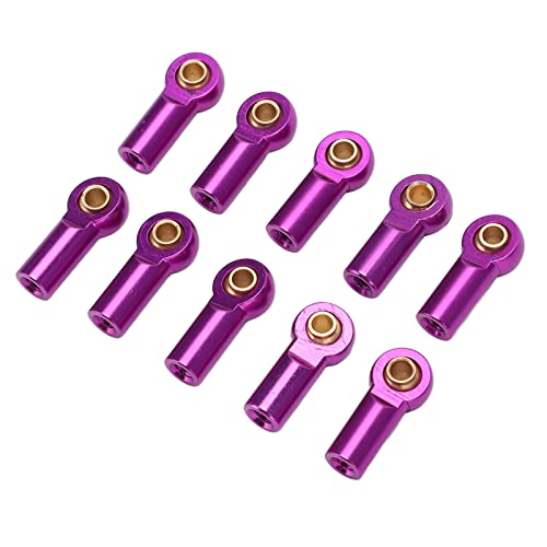 Pissente RC Link Rod Ends Aluminum Alloy M3 Ball Head Set 10pcs 19mm for AXIAL SCX10 1 10 RC Crawler Car Easy Installation Precise Fit Stable Steering Upgrade Parts (Purple) - color: Purple