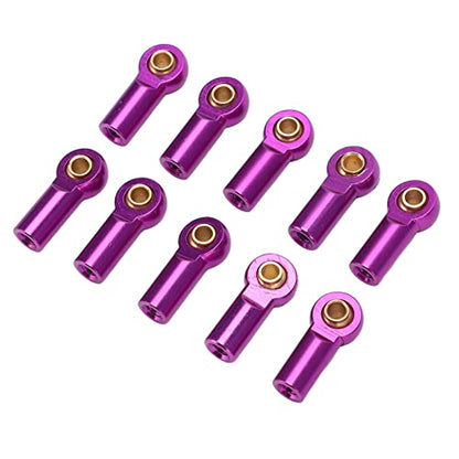 Pissente RC Link Rod Ends Aluminum Alloy M3 Ball Head Set 10pcs 19mm for AXIAL SCX10 1 10 RC Crawler Car Easy Installation Precise Fit Stable Steering Upgrade Parts (Purple) - color: Purple