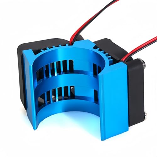 Dual 40mm RC Motor Cooling Fan 40-42mm Compatible with 1/7 1/8 Arrma Traxxas RC Car Fit 4068 4074 4082 4268 4274 Motors (Blue) - color: Blue