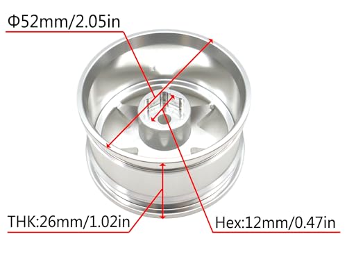 1/10 RC Drift Tires and Aluminum Wheels Rims Rally Racing Tyres 12mm Hex for 1:10 Scale On Road Touring Street Car Tamiya Traxxas HPI KYOSHO XV02 XV01 TT01 TT02 PTG2 A959 4PCS (Silver) P2501 - color: Silver