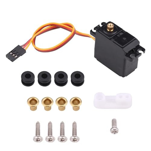 HERCHR Digital Servo, 2.2kg RC Metal Gear Servo Steering High Torque with Screws for 1/16 1/14 1/12 RC Car Model Boat Fixed-Wing Helicopter Airplane Robot Toy