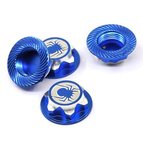 4PCS RC 17MM Hex Wheel Nut Dustproof Anti-Skid Mount Cap CNC Aluminum Compatible with 1/8 Buggy Off Road Monster Truck Car Traxxas X-Maxx Summit E-Revo HPI HSP Losi Kyosho Tamiya (Blue) - color: Blue