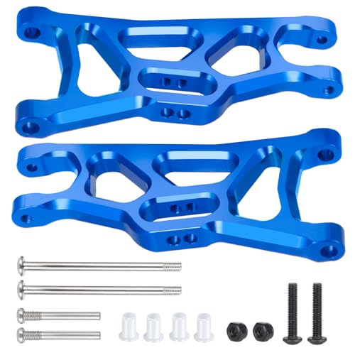 4PCS Aluminum Front & Rear Suspension A-Arms Set Alloy Front Lower Swing Arm Kits Replacement for 1/10 Traxxa Slash 2WD RC Short Course Truck Upgrade Parts