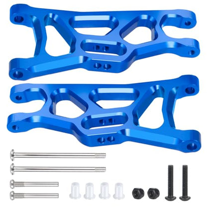 4PCS Aluminum Front & Rear Suspension A-Arms Set Alloy Front Lower Swing Arm Kits Replacement for 1/10 Traxxa Slash 2WD RC Short Course Truck Upgrade Parts