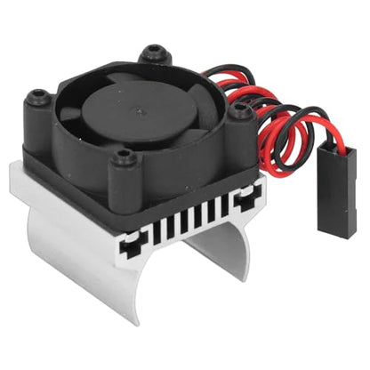 VGEBY RC Motor Cooling Fan, Efficient Heat Dissipation Compact 1/18 Scale Heatsink for RC Enthusiasts Hobbyists Racing Maintenance - color: Silver