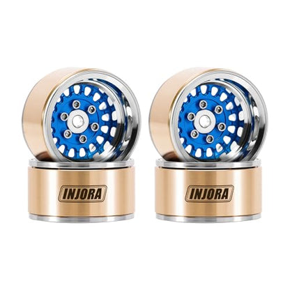 INJORA ModuWheel 1.0" Aluminum Wheel Offset -4.4mm for 1/18 1/24 RC (Blue) - color: Blue