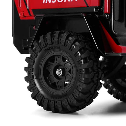INJORA Off-Road Camping Trailer for 1/18 1/24 RC Crawlers TRX4M SCX24 Upgrade(Black Red) - color: Black Red