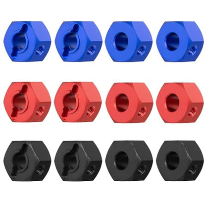 2 Sets Aluminum 12mm Hex Wheel Hubs Hex Adapter & Flanged Lock Nuts for Traxxas Mini Maxx Monster Truck 107154-1 Mini XRT 108076-1 RC Car(Black) - color: Black