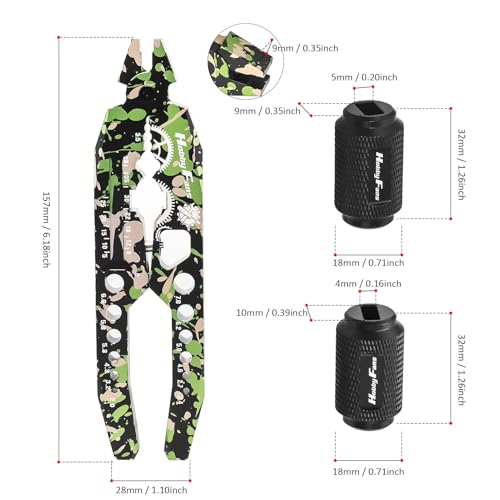 Metal Shock Absorber Pliers Rod Ball Clamp & Ball Joint Wrench Multi-Function RC Tool Combo Set for 1/8 1/10 Remote Control Car, Camouflage