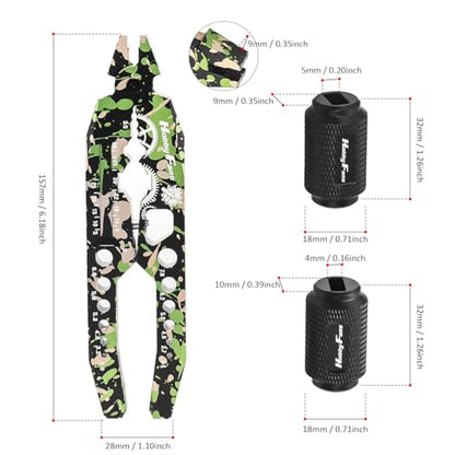 Metal Shock Absorber Pliers Rod Ball Clamp & Ball Joint Wrench Multi-Function RC Tool Combo Set for 1/8 1/10 Remote Control Car, Camouflage