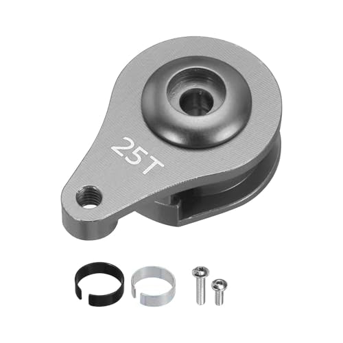 MECCANIXITY 1pcs 25T Servo Horn Arm Adjustable 1 Hole High-Torque Aluminum Alloy Servo Arm for 1/10 RC Model Car Truck Robot Boat Airplane, Titanium - color: Titanium