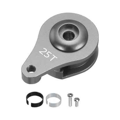 MECCANIXITY 1pcs 25T Servo Horn Arm Adjustable 1 Hole High-Torque Aluminum Alloy Servo Arm for 1/10 RC Model Car Truck Robot Boat Airplane, Titanium - color: Titanium