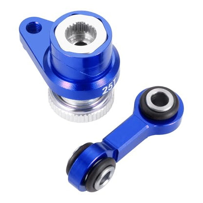 Fixed Link Steering 25T Servo Arm for Tra-xxas Mini Maxx 2S XRT | 1/16 RC Car Blue Aluminum Upgrade Parts - color: Blue
