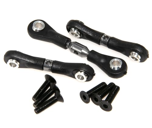 Steering Rod Tie Links Compatible with Tamiya TT02 TT02T Turnbuckles Upgrade RC Crawler Car Aluminum Alloy Linkage Part(Titanium) - color: Titanium