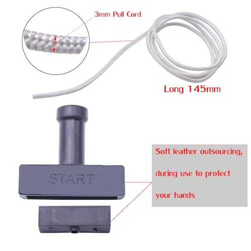 Pull Start Cord Rope 140mm 3.5mm String Compatible with Honda GX160 | generator, water pump GX200 196 212 224 cc Generator Pressure Washer Snow Blower ATV MTD (2 pull start handle,5× rope) - size: 5× Rope