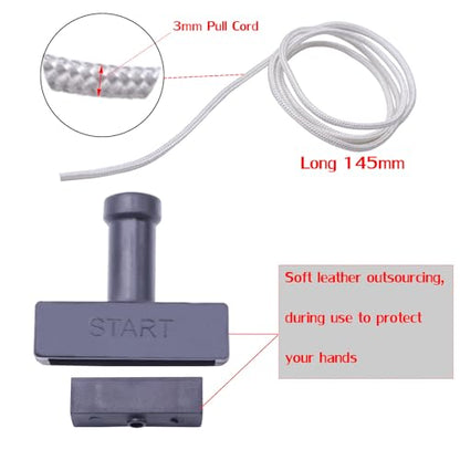 Pull Start Cord Rope 140mm 3.5mm String Compatible with Honda GX160 | generator, water pump GX200 196 212 224 cc Generator Pressure Washer Snow Blower ATV MTD (2 pull start handle,5× rope) - size: 5× Rope