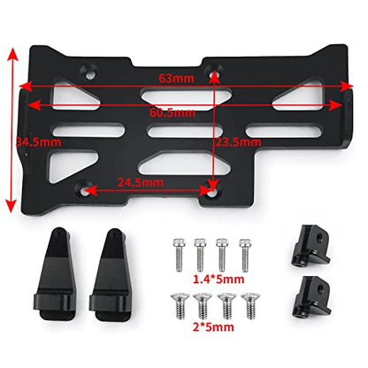 Low Center of Gravity Conversion Kit Fixed Battery Mounting Plate 2mm Battery Holder for 1/24 RC Crawler Car SCX24 Upgrades Accessories, Black