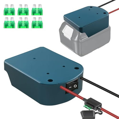 2 Pack Power Wheel Adapter for Makkita 18V LXT Battery, 14AWG Wire with Switch, Fuse & Terminals, DIY Power Converter for Ride On Cars, RC Toys, Work Lights & Robotics - style: 2pcs for Mak 18v