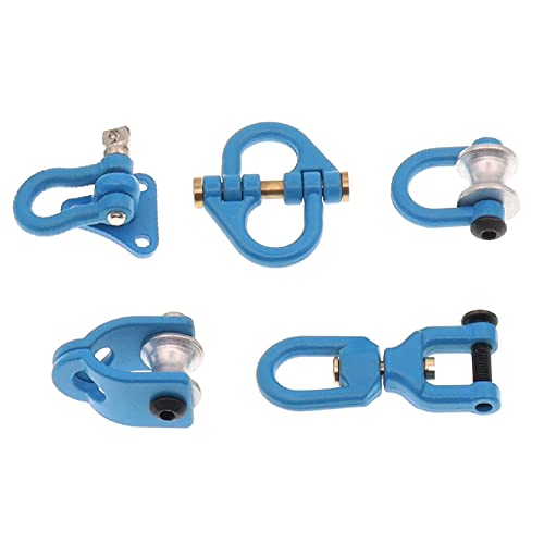 Metal Tow Hook Recovery Shackle Winch Pulley Ring Buckle Rescue Hook Horseshoe Buckle Compatible with 1/10 AXIAL SCX10 Wraith Capra TRX4 TRX6 D90 Redcat MST RC Car(Blue) - color: Blue