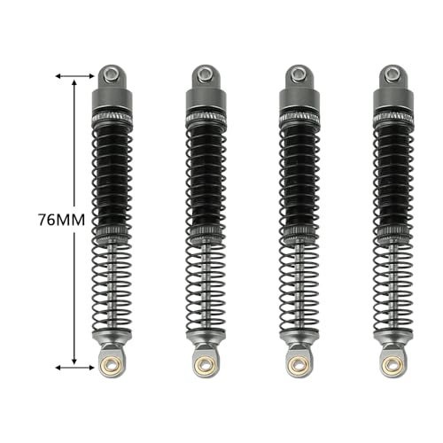 4PCS 53mm/59mm/65mm/78mm Aluminum Shocks Absorbers Oil Threaded Damper for 1/18 RC Crawler TRX4M TRX-4M Bronco Defender K10 Upgrade Parts (78mm-gray) - color: 78mm-gray