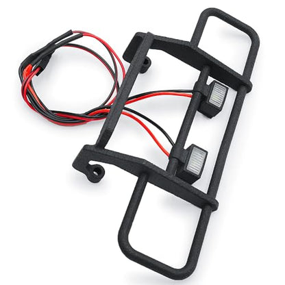 RC Front Bumper Set with LED Lights Body Protection | For TRX4M Upgrades K10 1/18 Scale, RC Crawler Car, Accessories
