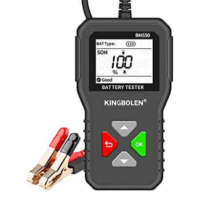 KINGBOLEN BM550 6V 12V 24V Car Battery Tester，Auto Battery Analyzer | 100-2000 CCA BM550 Battery Tester, Accurate Digital Automotive Alternator Tester for Cars Trucks SUV ATV Boats Motorcycles - style: BM550 battery tester