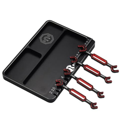 4pcs RC Wrenches 3.0/3.2/3.5/3.7/4.0/5.0/5.5/6.0mm w/ Screw Tray, Red | RC Turnbuckle Wrenches Nut Ball Joint Remover with Metric Screws Pallet Repair Tool Set for RC Crawler Car Boat Model - color: Red, W/ Screw Tray