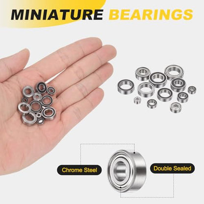 uxcell 4Pcs SMR104ZZ Deep Groove Ball Bearings, 4x10x4mm 440C Stainless Steel Double Shielded Bearings, ABEC 5 - size: 4x10x4mm